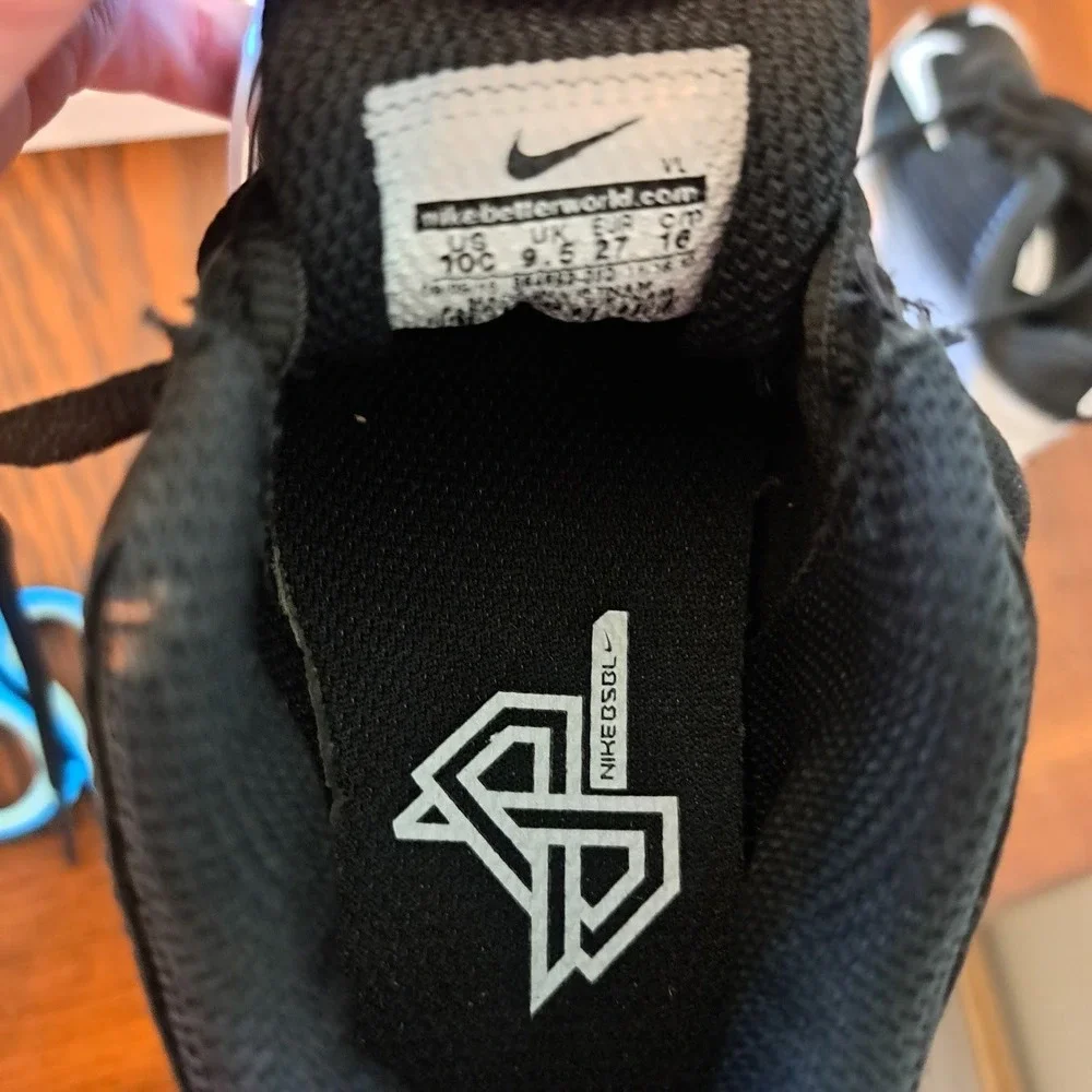 Nike Vapor Ultrafly Keystone Kids Baseball Cleats Black White 844862-010 10C